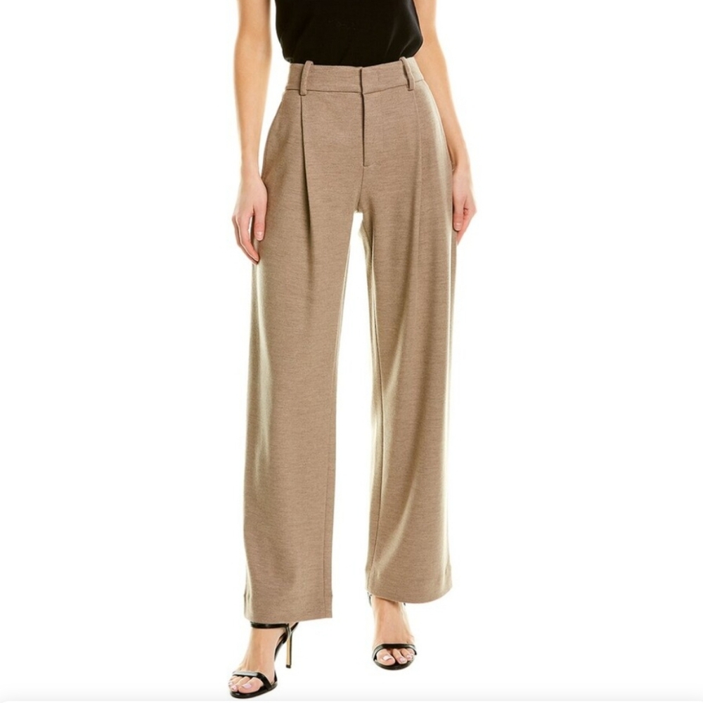Vince Wool Pleat Front Wide Leg Pant - birch